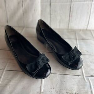 Isola Black Flats with Bow Detail